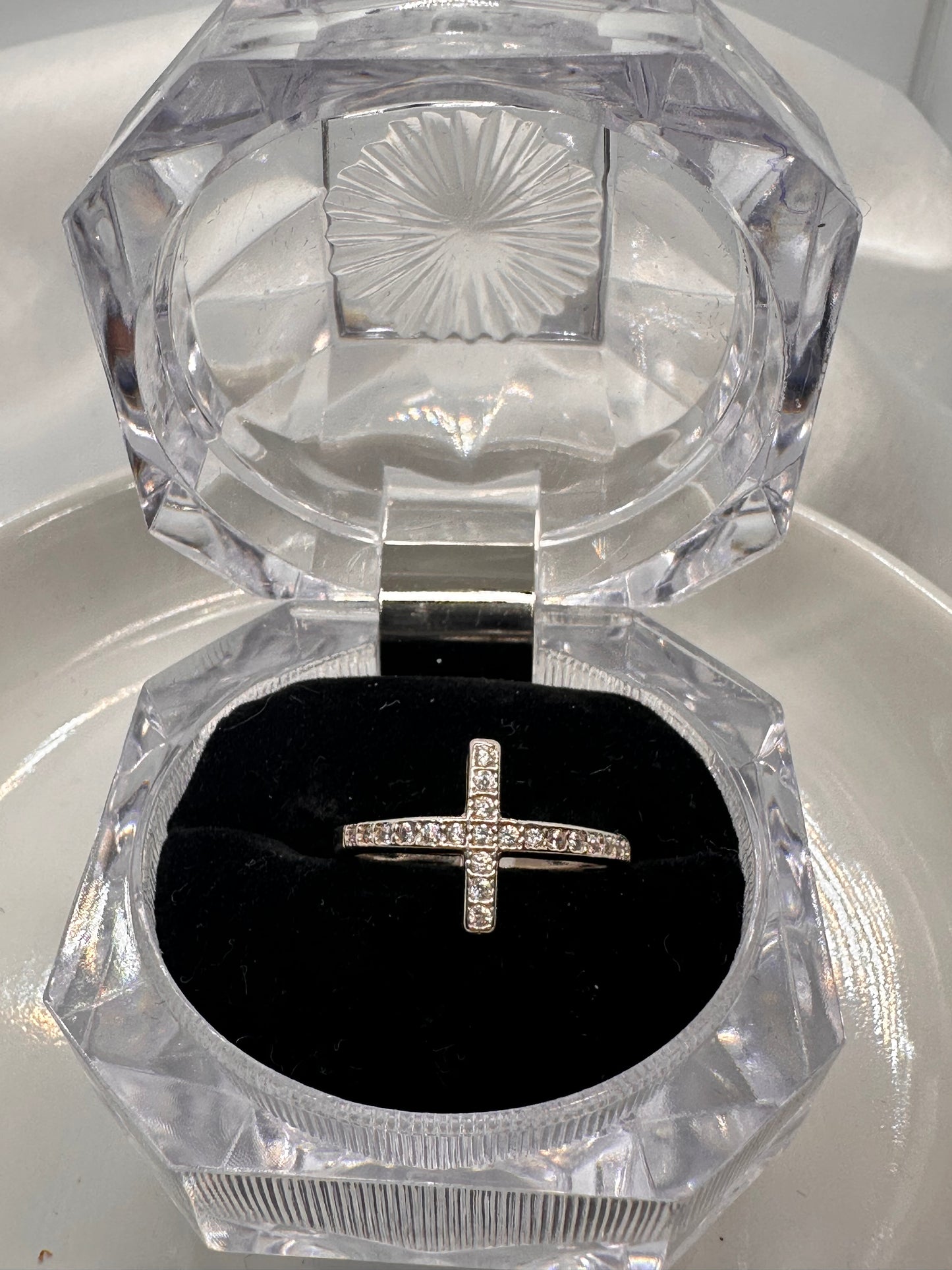 Silver cross Ring