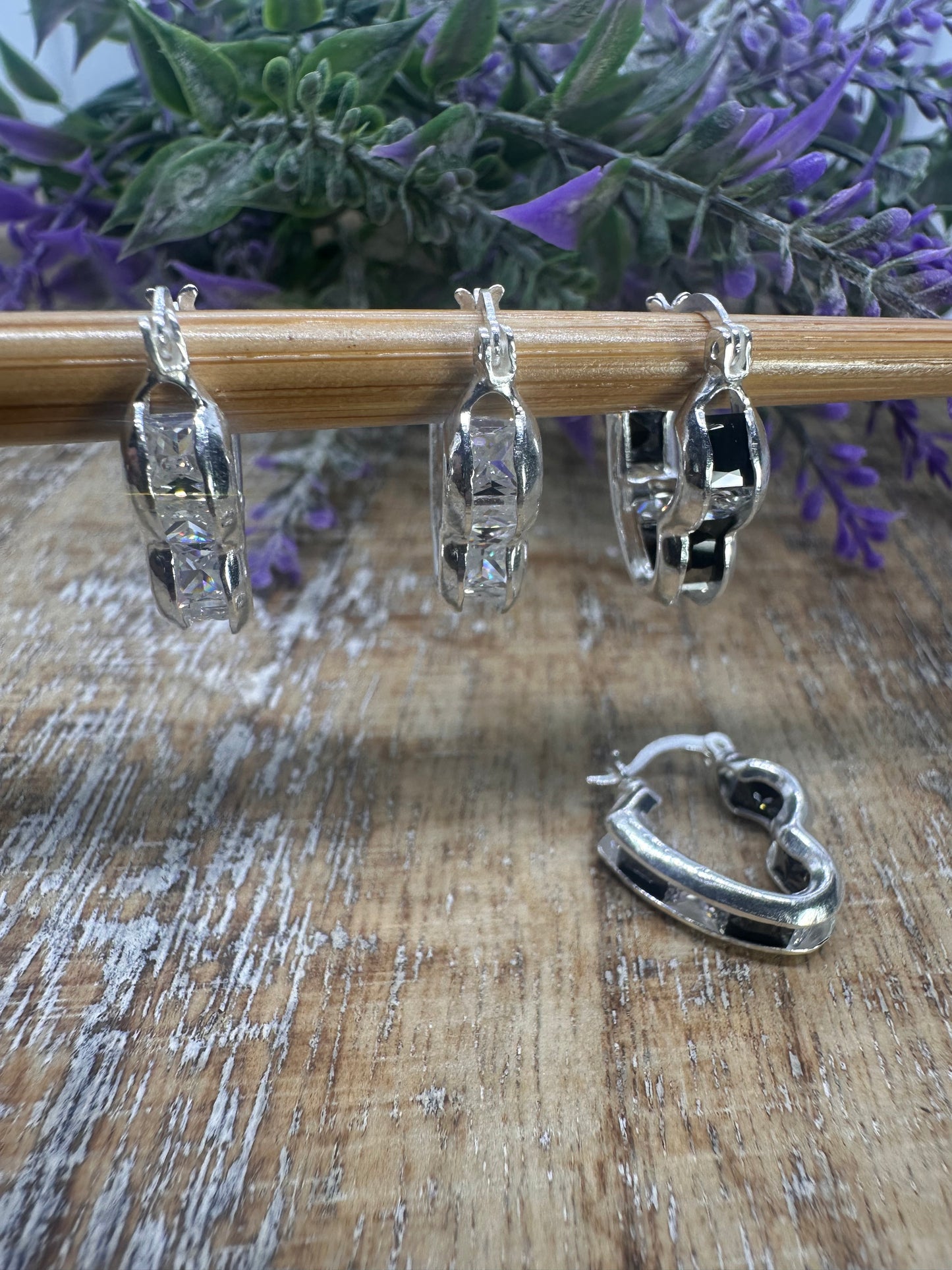 Heart Stone Hoops