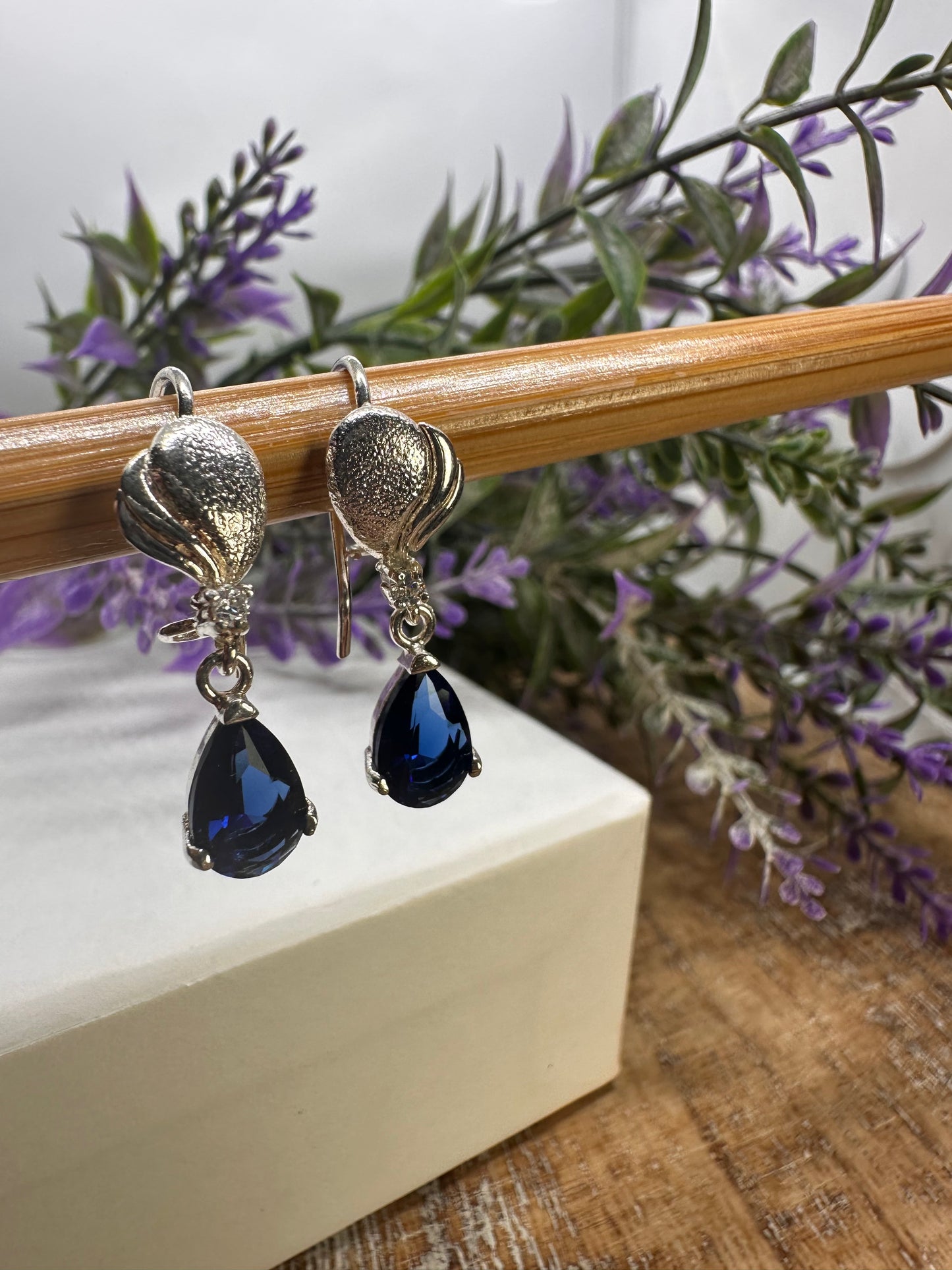 Blue Silver Earrings