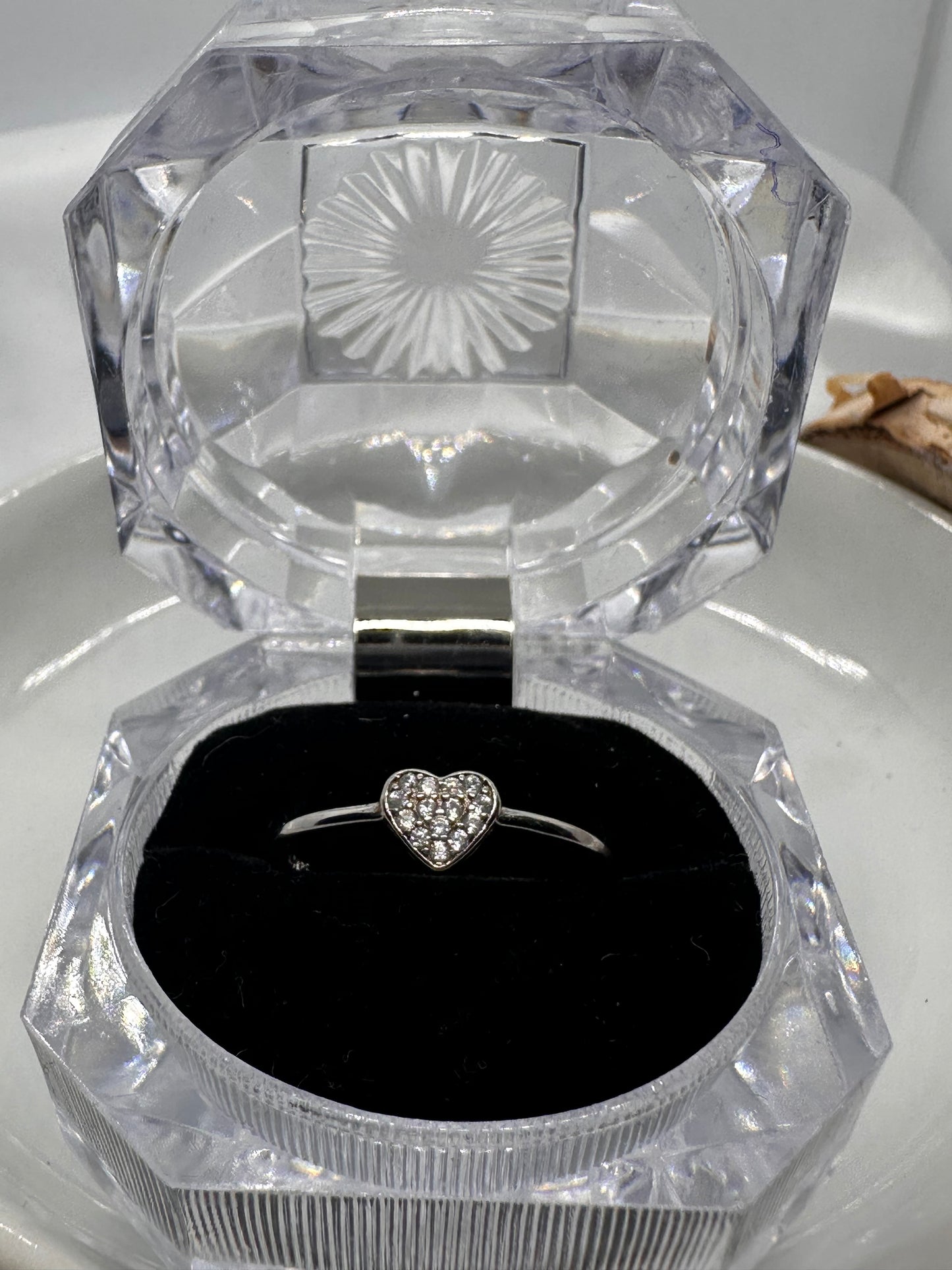 Stone Heart Silver Ring