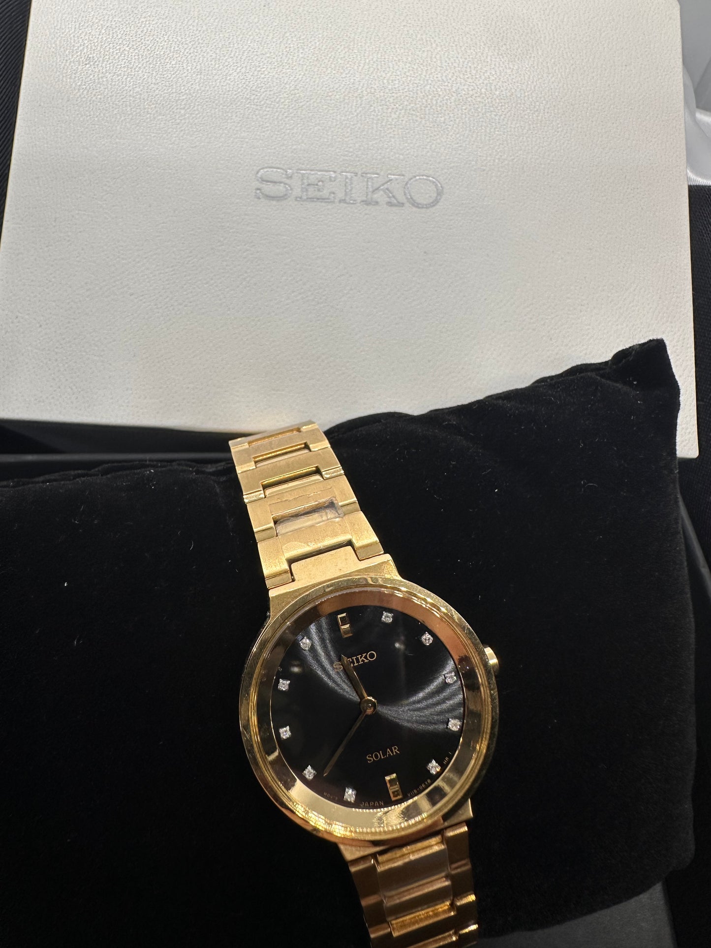 Women's Seiko Solar Stainless Steel Diamond Watch SUP396