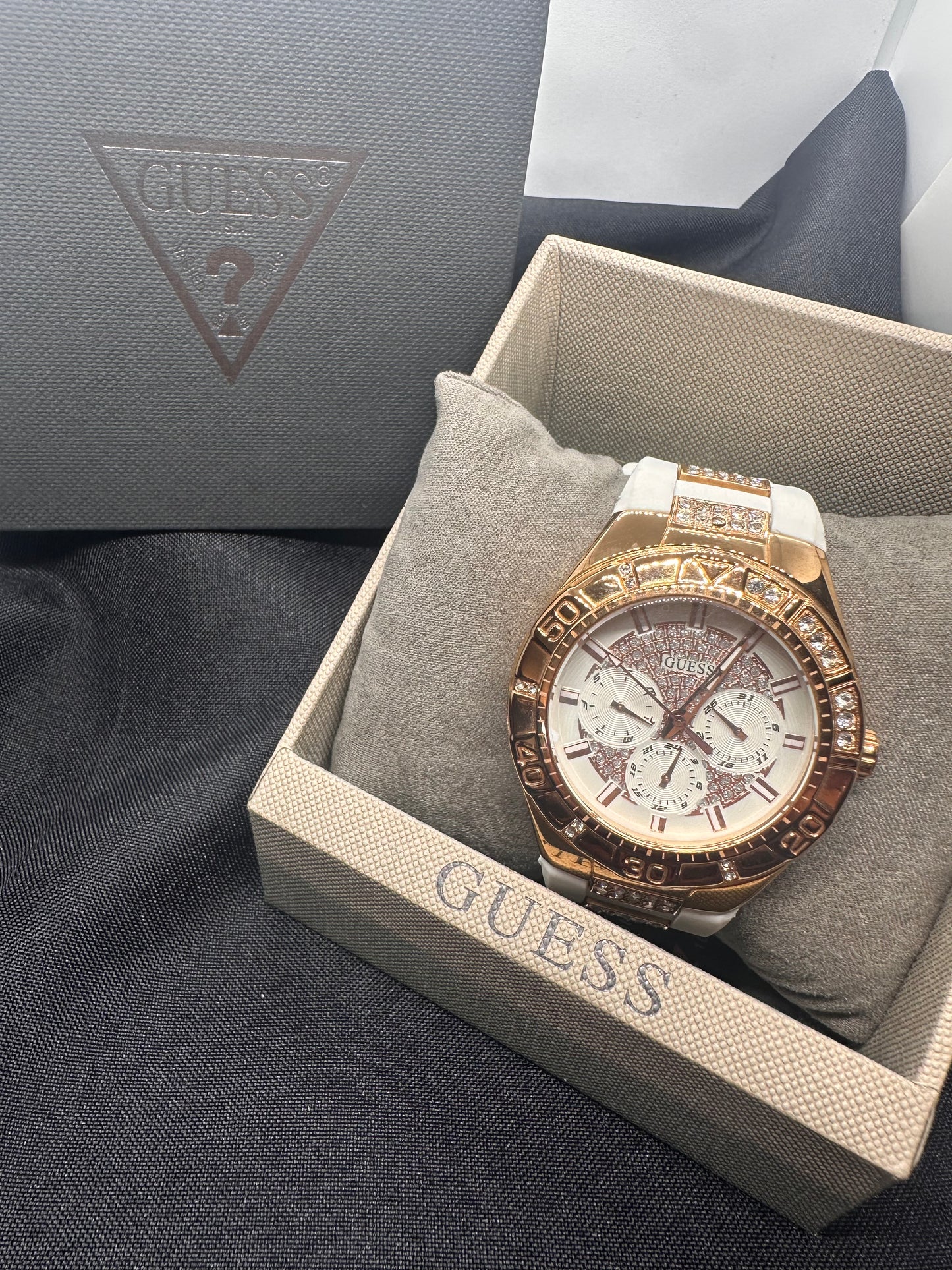Rose Gold and Withe Guess