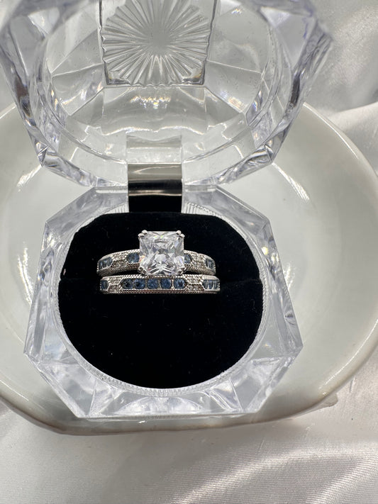 Silver / Blue Wedding Ring