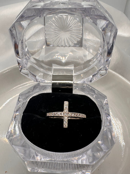 Silver cross Ring