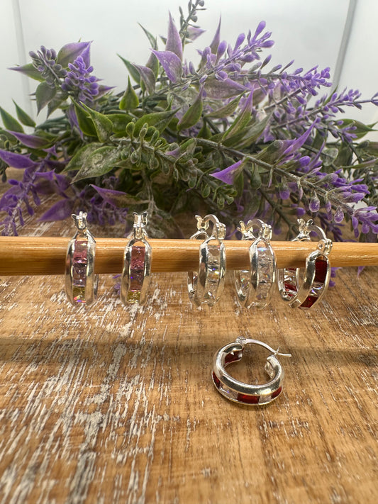 Round Stone Hoops