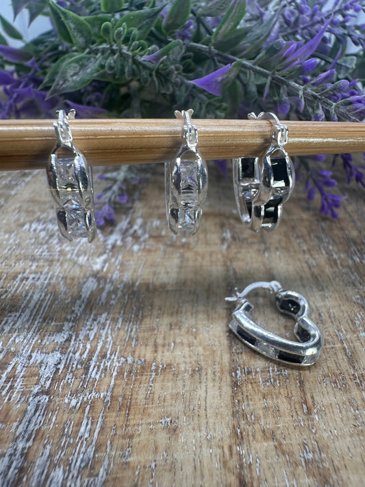 Heart Stone Hoops