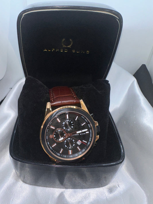 Rose Gold / Brown Leather