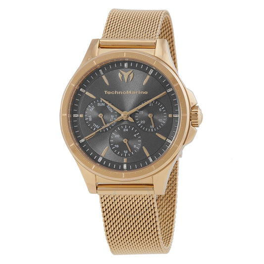 TECHNOMARINE 
MoonSun Date-Day Quartz Charcoal Dial Ladies Watch
TM-822052