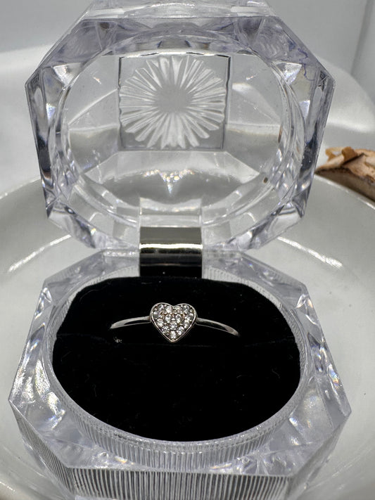 Stone Heart Silver Ring