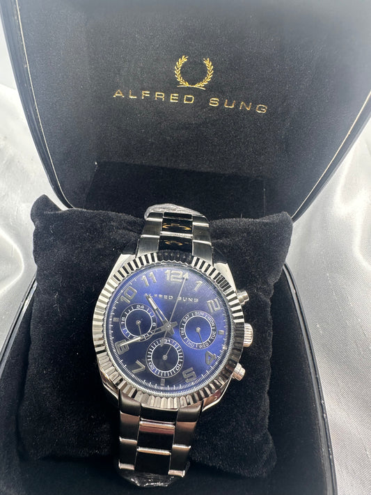 Silver/ Blue