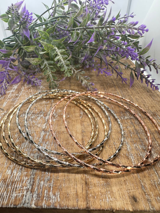 7-Day Bangle Set Tri-Color