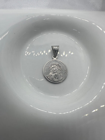 Jesus & Prayer Silver Pendant