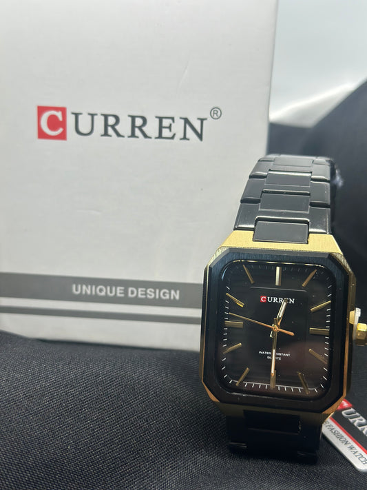 Curren Rectangular Black/Gold