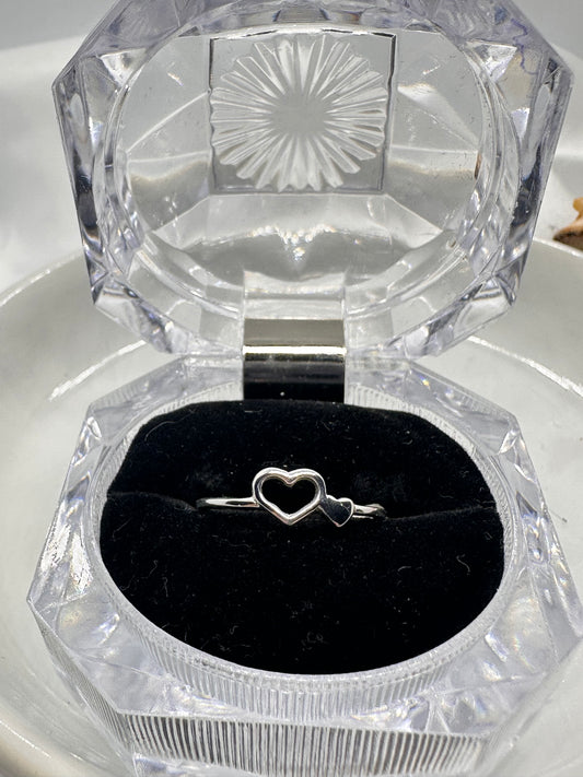 Silver Doble-Heart Ring