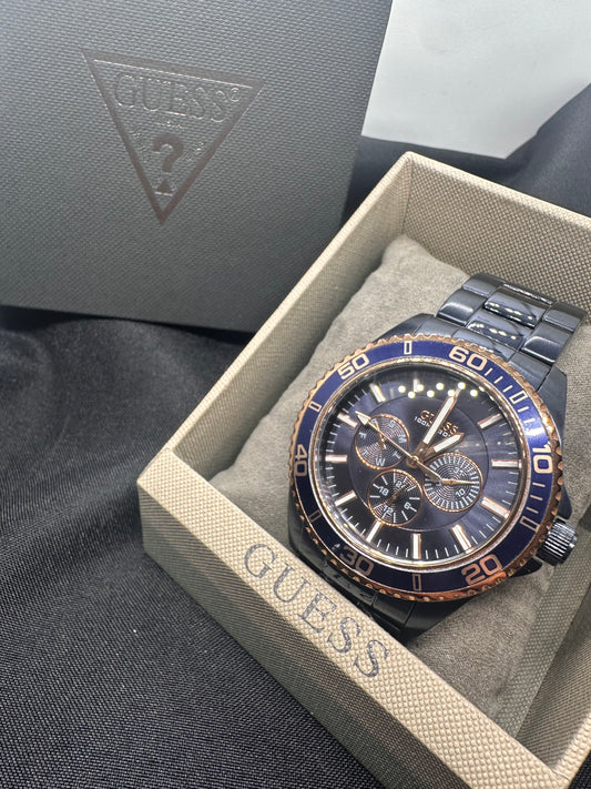 GUESS Men's Chrono 100m Blue
