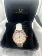 Gold Rose White Leather