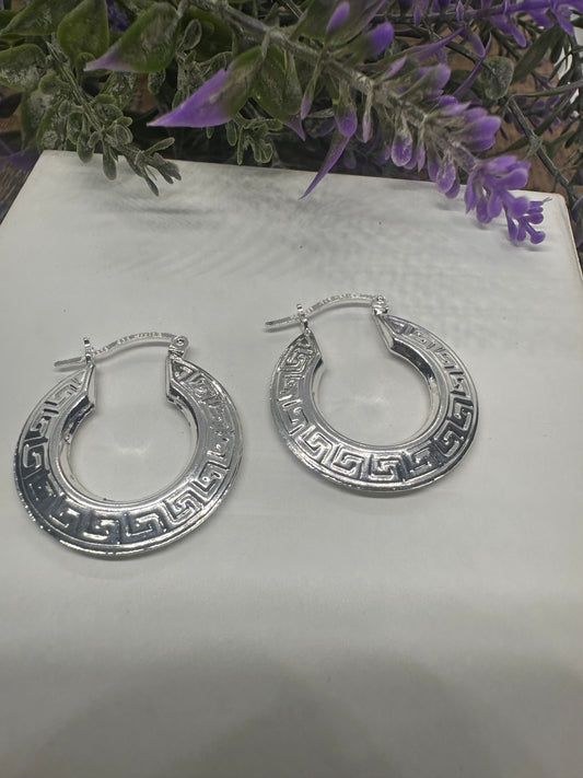 V Silver Hoops