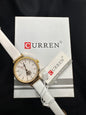Curren Gold/ White Leather