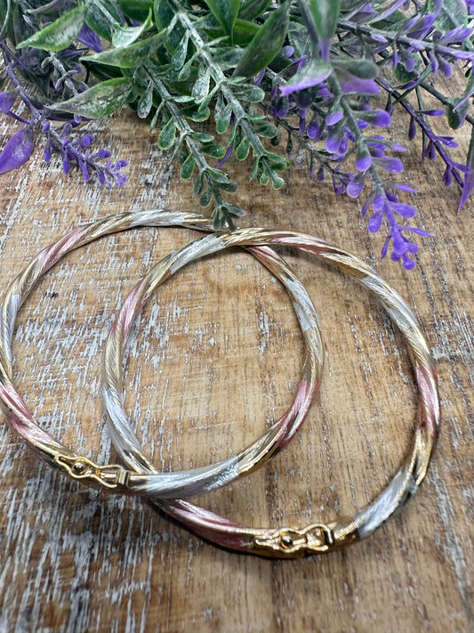 Girl Bangle Set of 2 Tri-Color