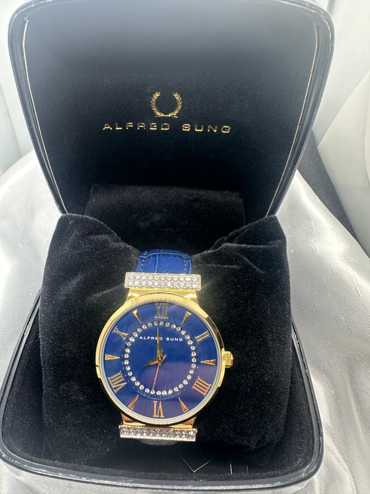 GOLD Blue leather