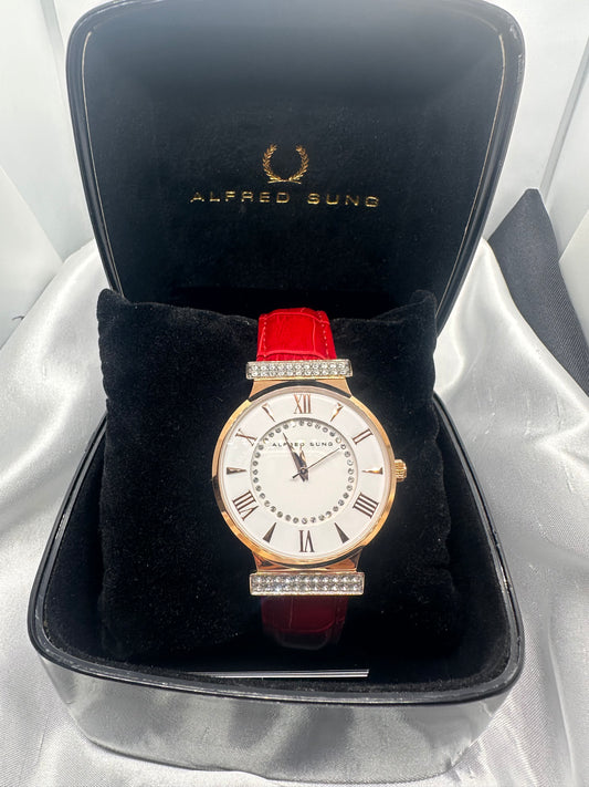 Gold Rose Red Leather