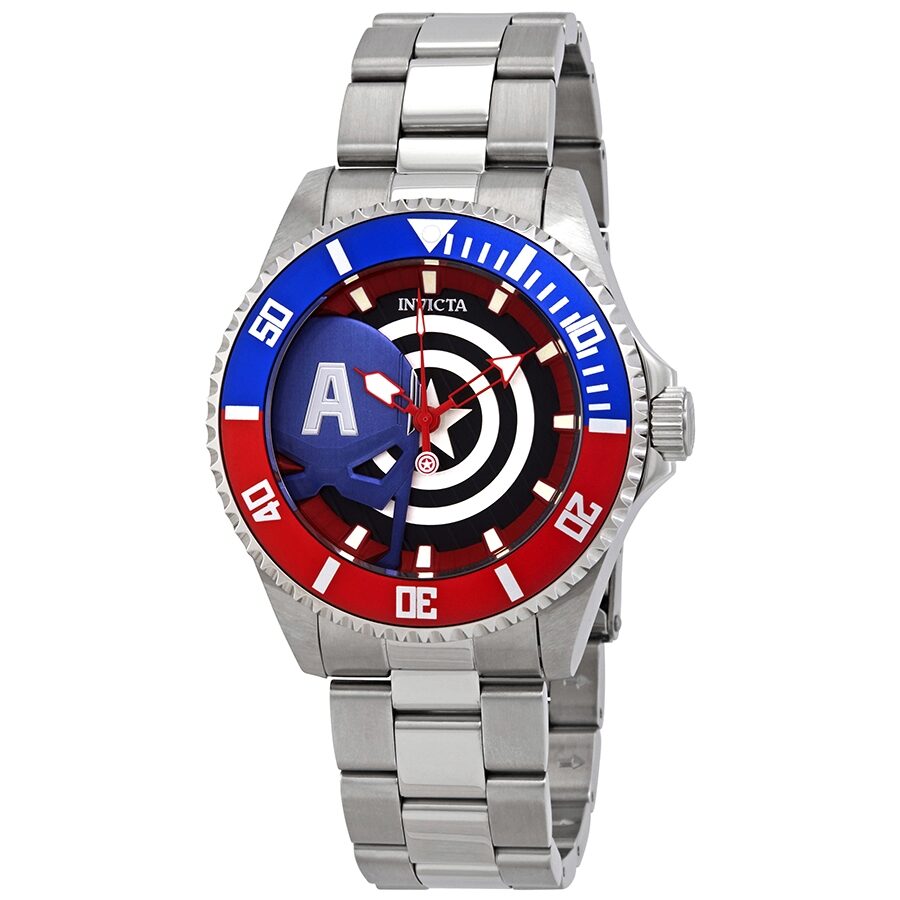 Men's Watch Invicta Marvel Captain America Steel Limited Edition Pepsi 44mm